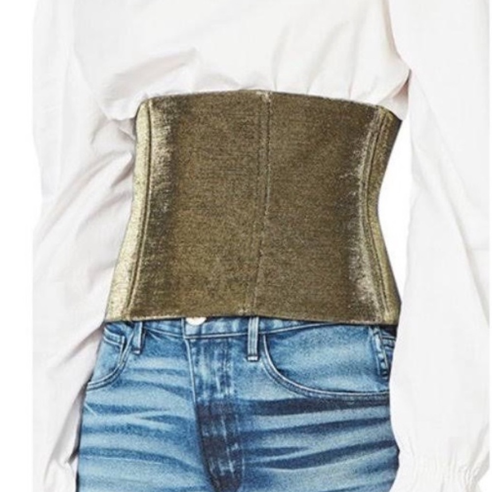 Tibi gold metallic corset with boning size 2